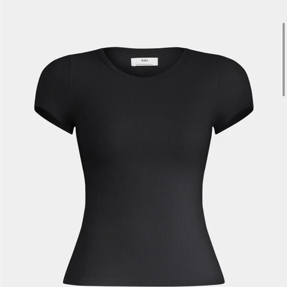 KNIX Classic Black Women's Top - SculptRib™ Cotton T-Shirt - Picture 3 of 4